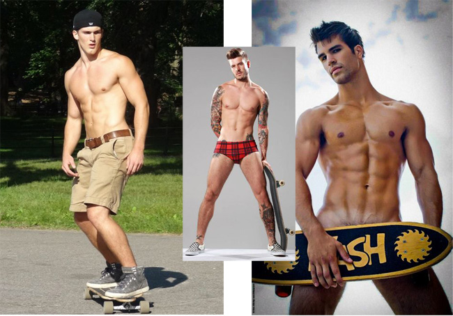 Hot male skateboarders
